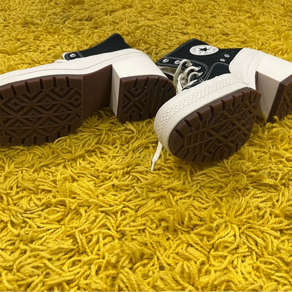 Converse High-Top Black and White Chunky Heel Sneakers - Picture 4 of 4